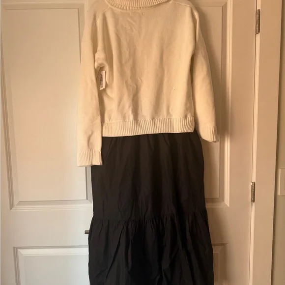 NWT English Factory Long-Sleeve Polo Twofer Midi Dress Sz L - Picture 7 of 9